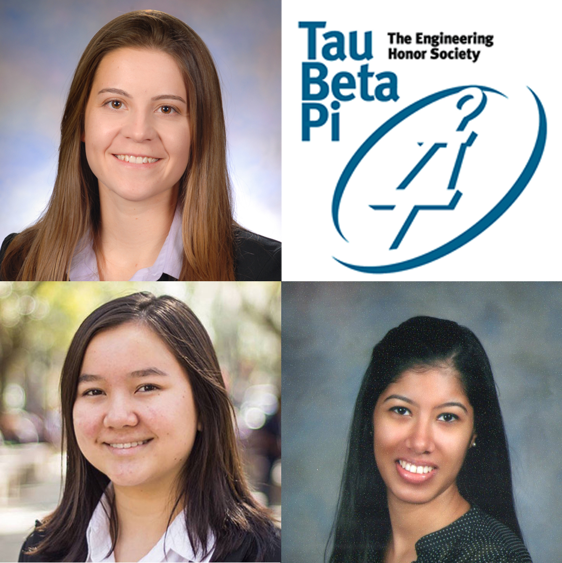 Shannon, Shree, and Olivia elected officers of Tau Beta Pi, Florida Alpha chapter