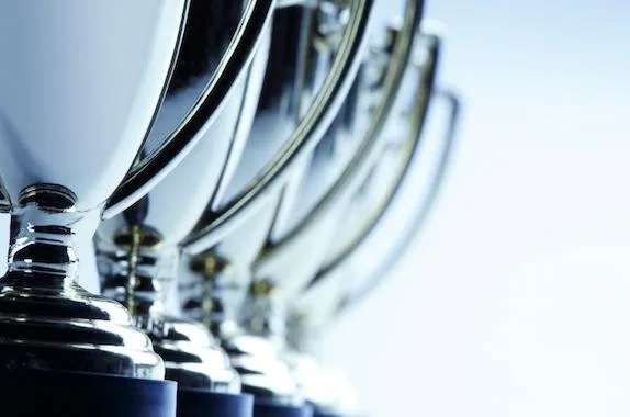 Gold award trophy