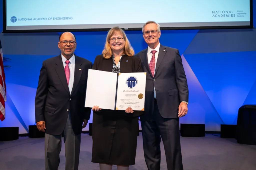 Dr. Christine Schmidt receiving the award, 2024 class of the National Academy of Engineering